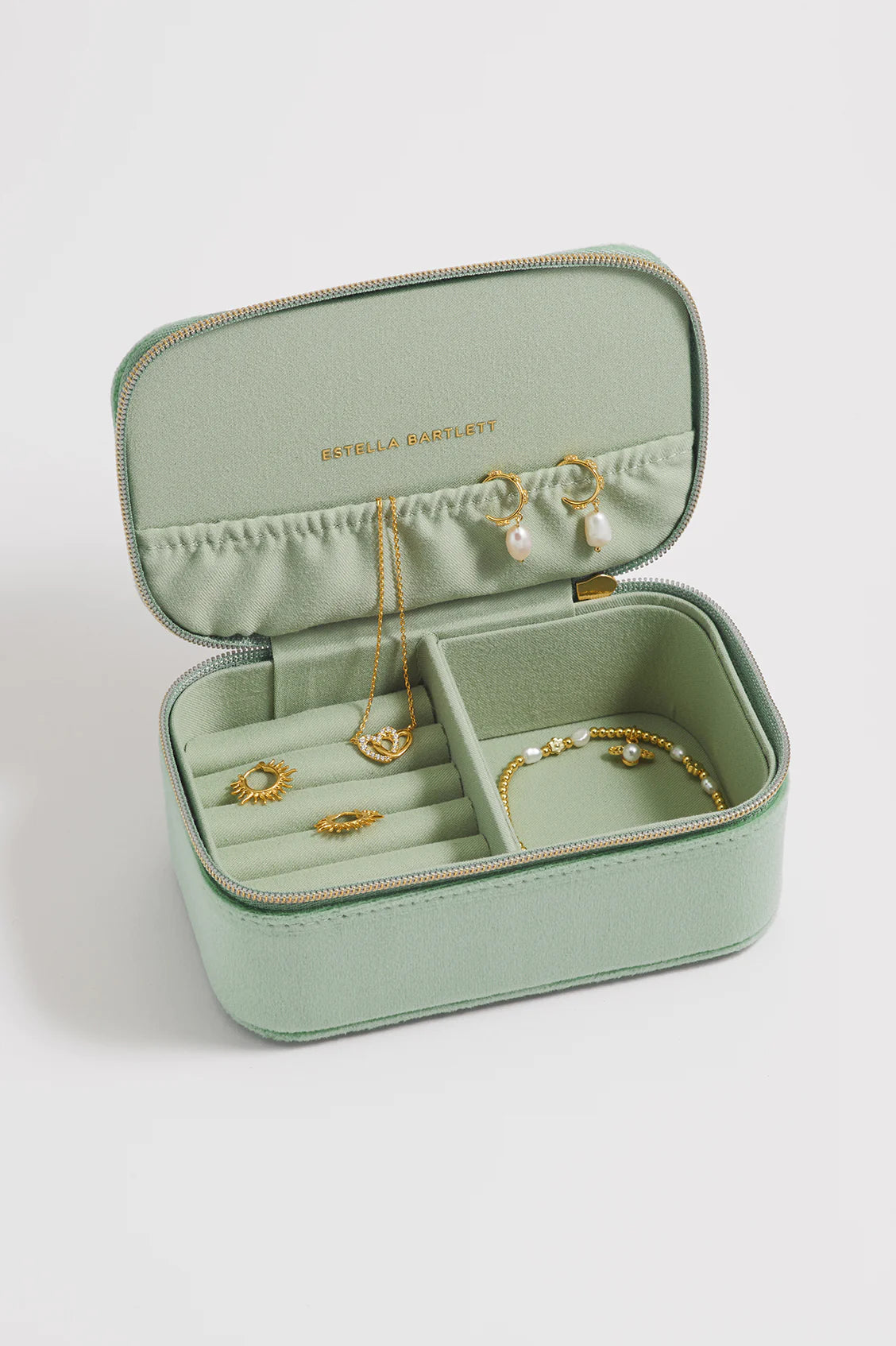 Green Embroidered Bee mini Jewellery box