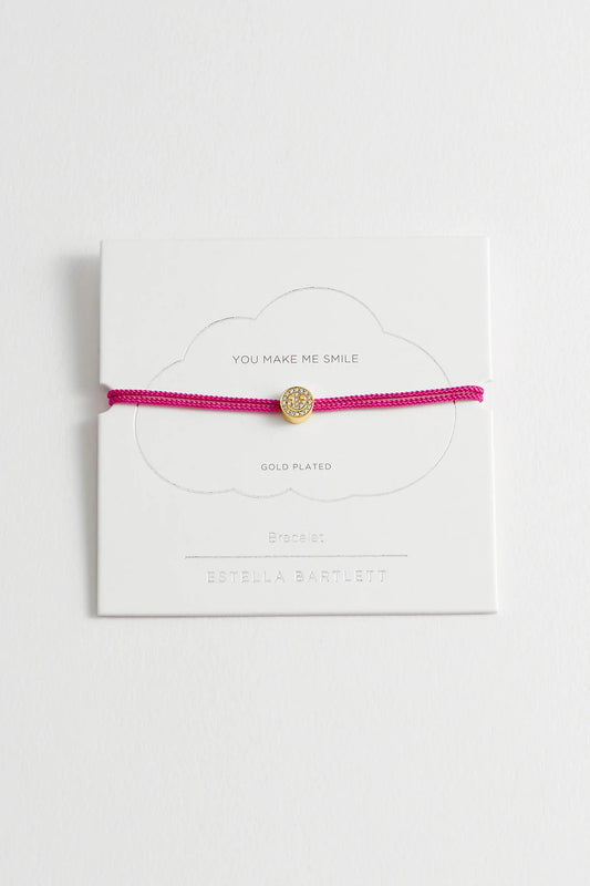 Pave Smile Friendship Bracelet