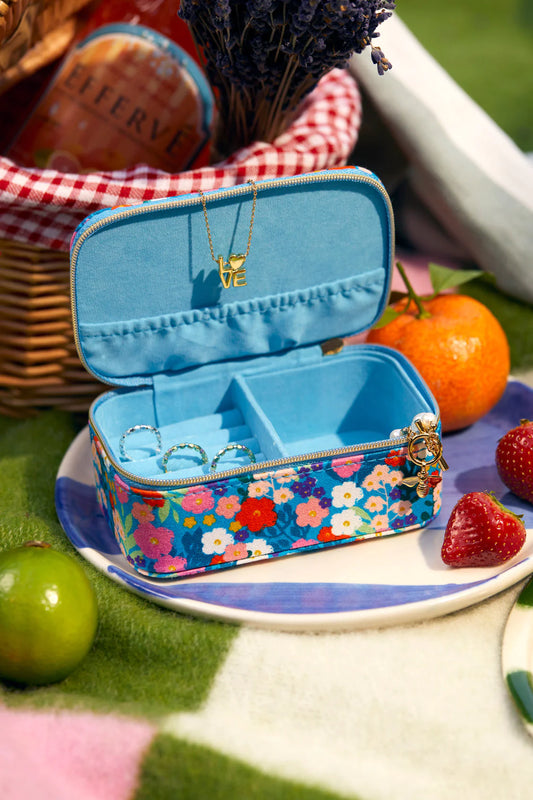 Blue Floral Jewellery Box